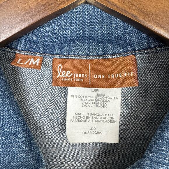 Lee Jeans | Button Front Stretch Denim Medium Wash Classic Jean Jacket - Picture 8 of 9
